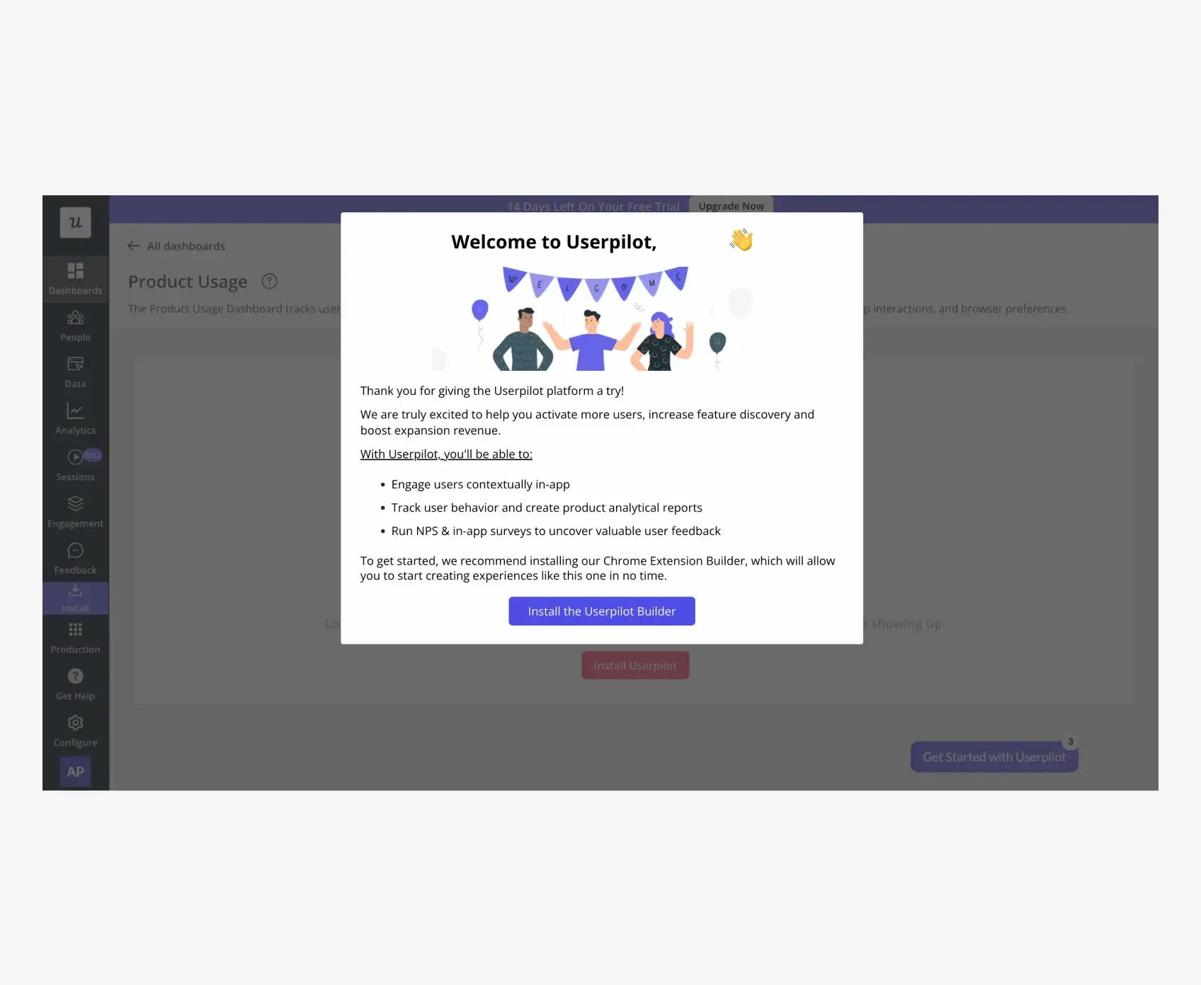 User Pilot Onboarding | Tenet