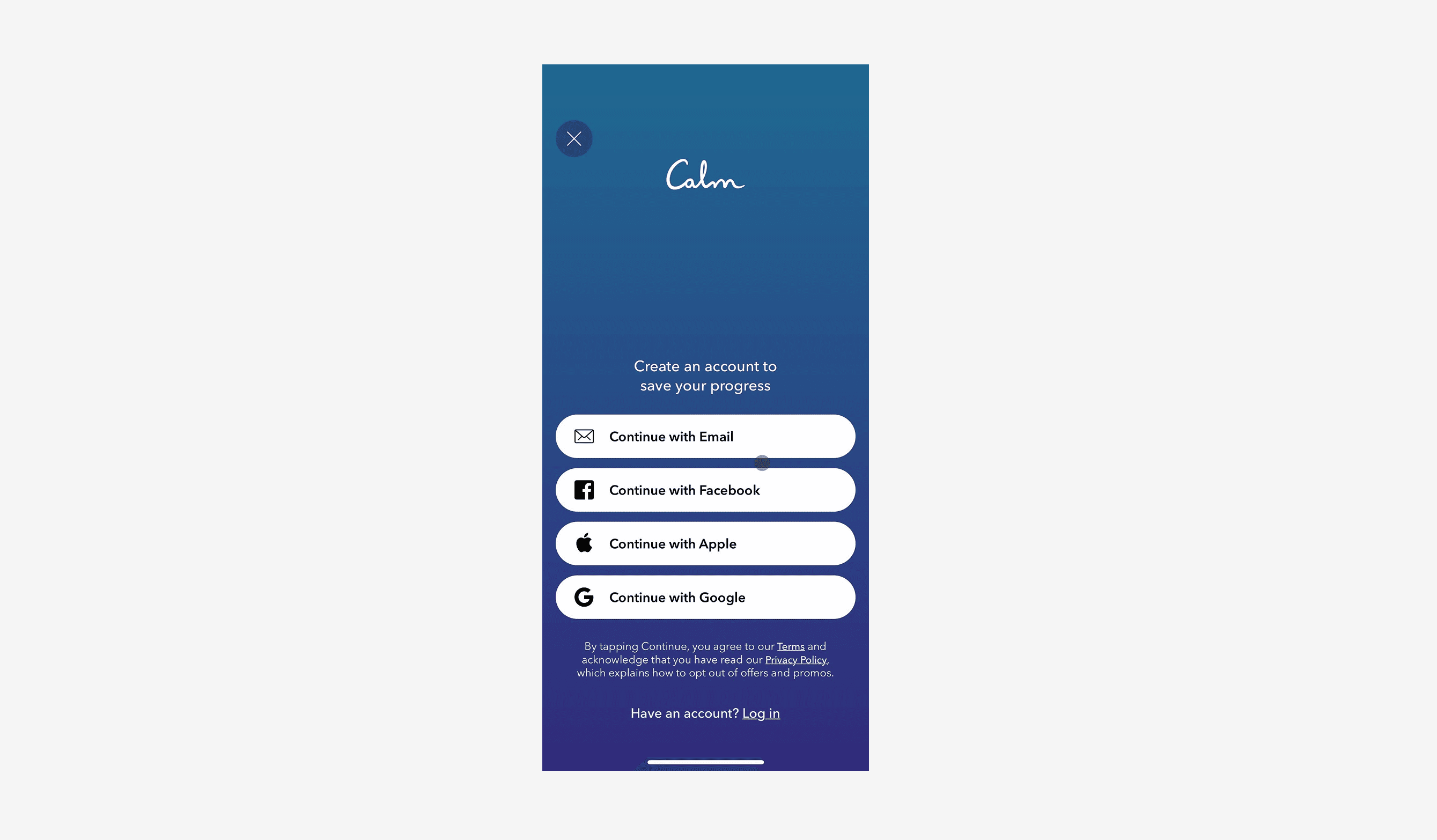Calm Login | Tenet